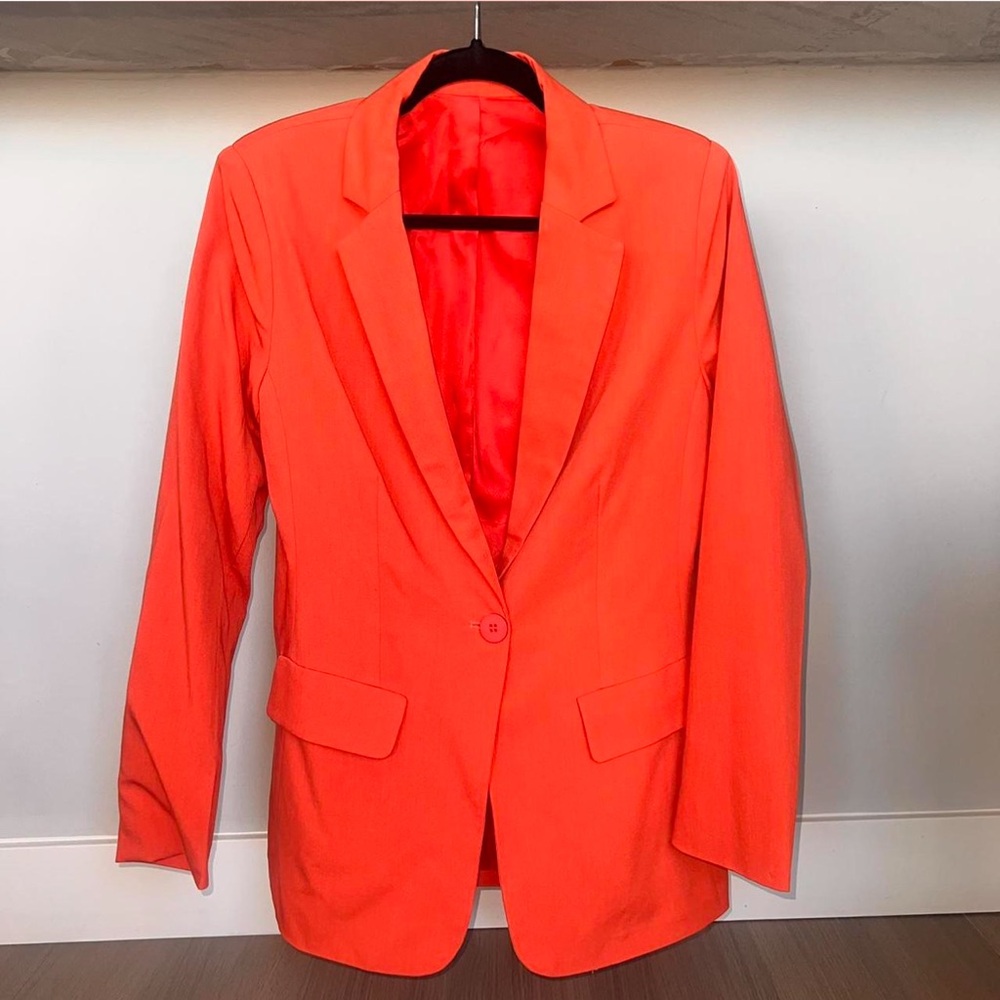 Orange Basic Lapel Blazer - image 1